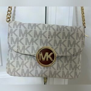Michael Kors Cream and Gold Crossbody Bag